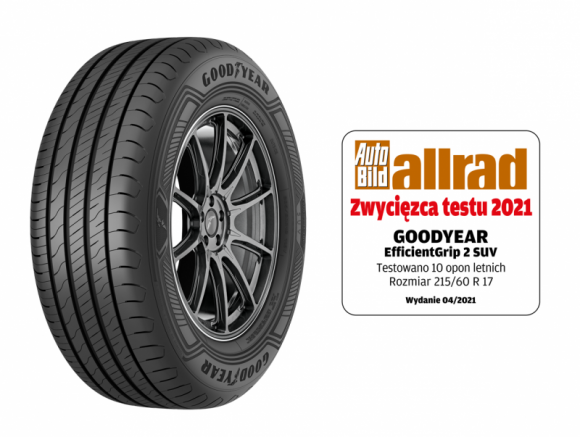 Motoryzacja, BIZNES - Opona Goodyear EfficientGrip 2 SUV otrzymała najwyższe noty po wyczerpującym teście przeprowadzonym przez jeden z czołowych niemieckich magazynów motoryzacyjnych Auto Bild allrad., Goodyear EfficientGrip 2 SUV zwycięzcą testu magazynu Auto Bild allrad Motoryzacja, BIZNES - Opona Goodyear EfficientGrip 2 SUV otrzymała najwyższe noty po wyczerpującym teście przeprowadzonym przez jeden z czołowych niemieckich magazynów motoryzacyjnych Auto Bild allrad.